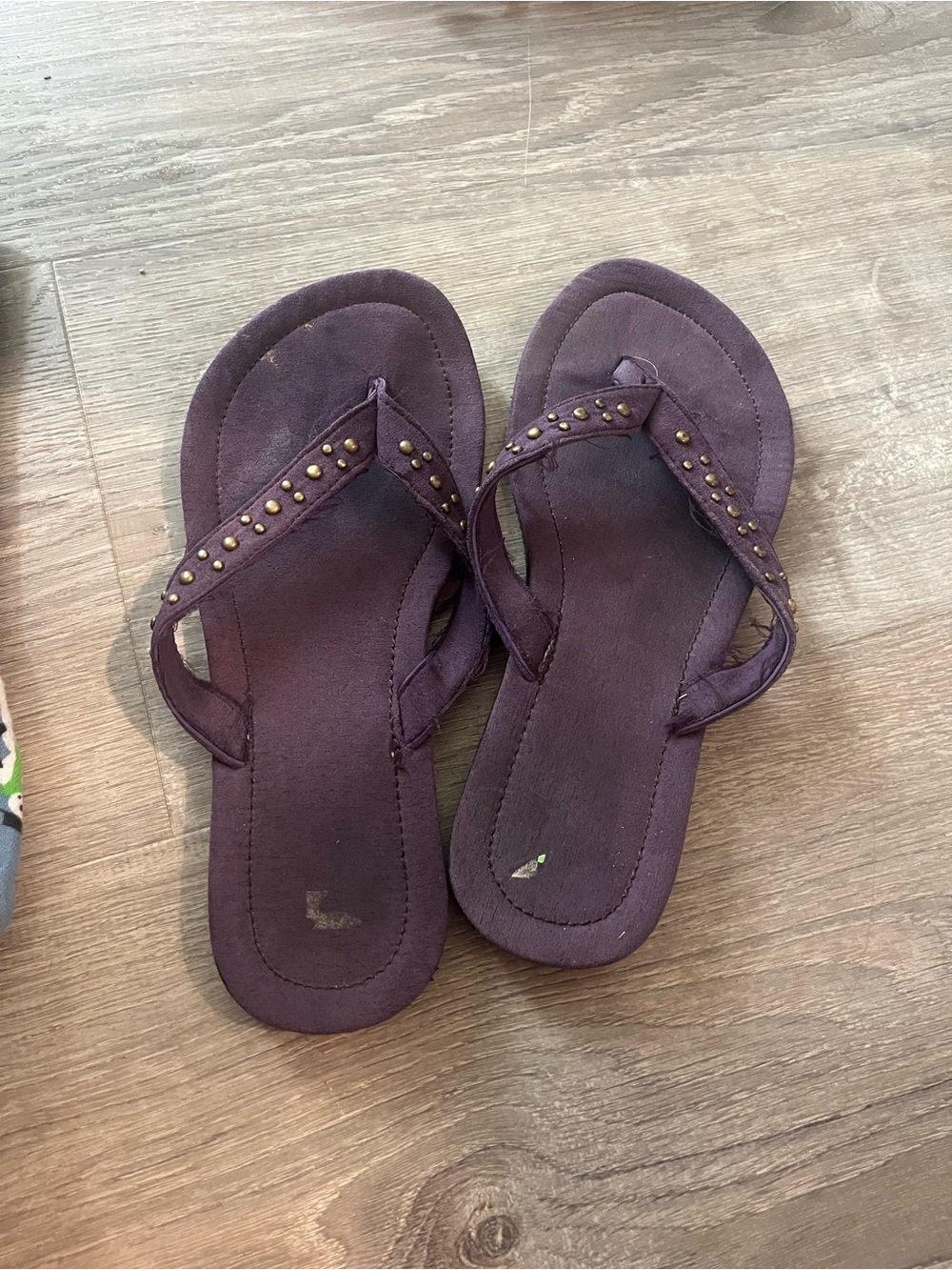 Studded Purple Women's Flip Flop Sandals